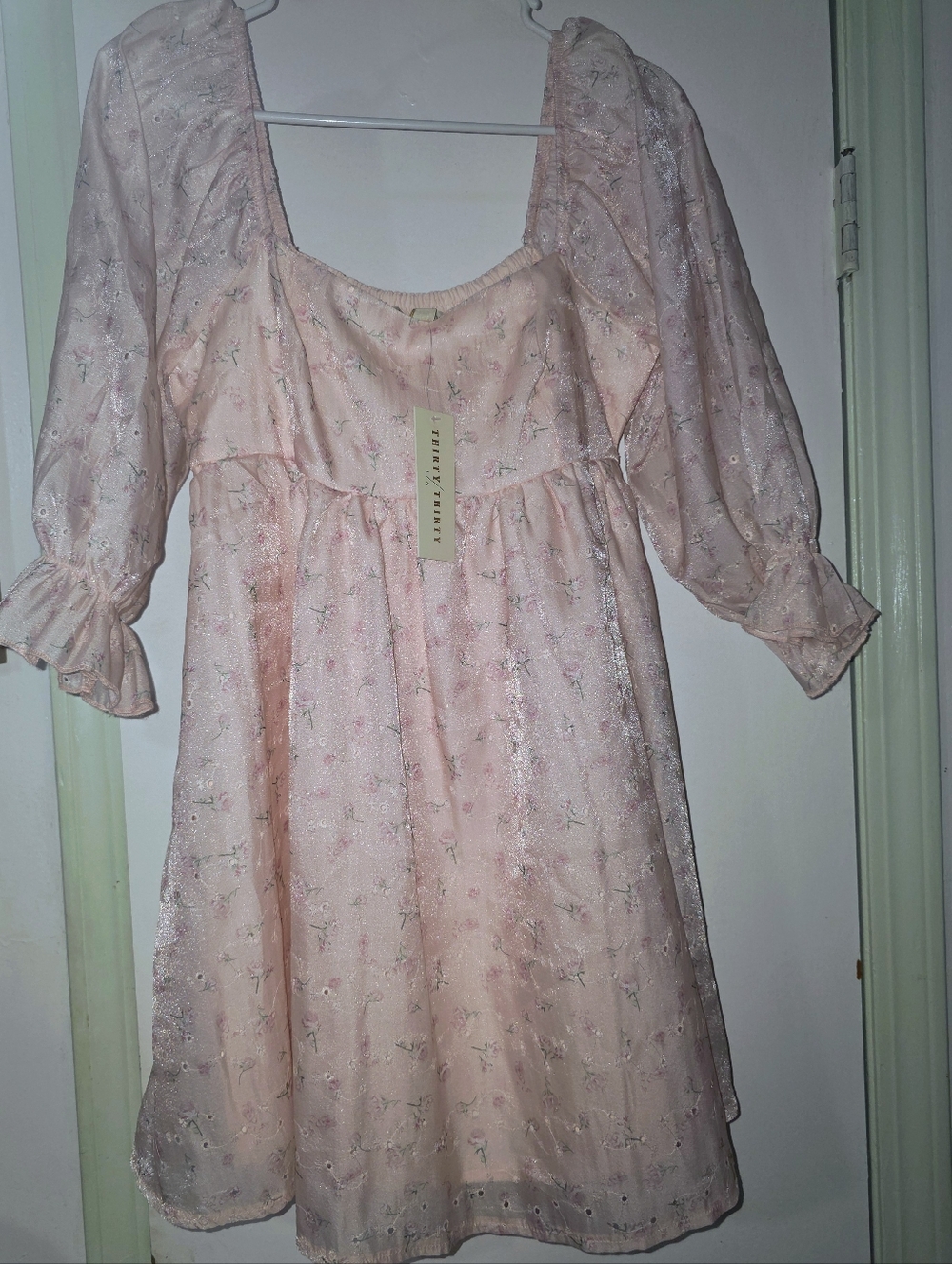 NWT! Women's Thirty-Thirty Blush Pink Floral Summer Dress Size M